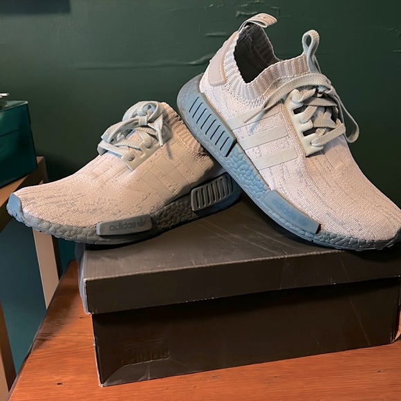 Adidas NMD R1 SeaFoam green. So Cute! Worn once! Size 8 1/2